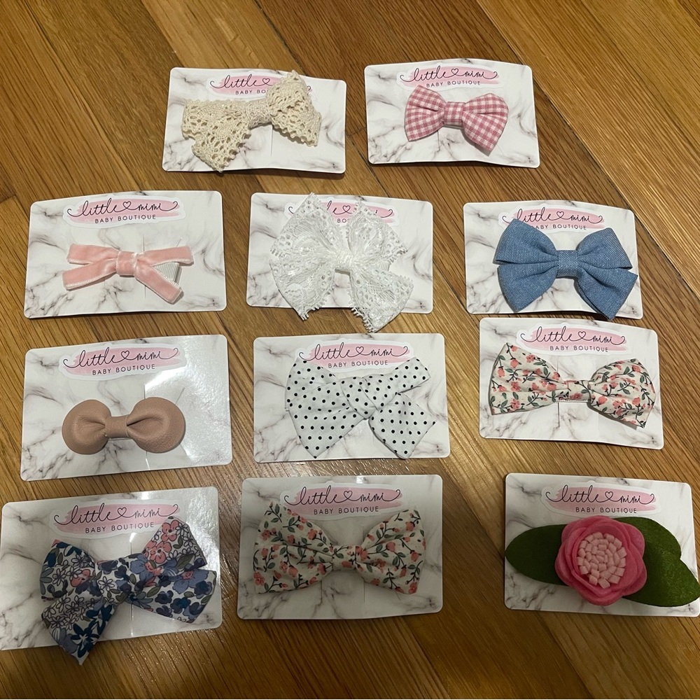 Set of 10 Baby / Toddler Bow Hair Clips